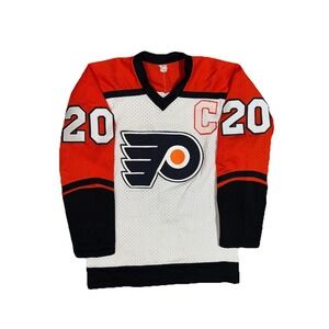 Vintage Philadelphia Flyers Dave Poulin #20 Sewn Jersey CCM Small Captain